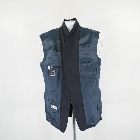 Yves Saint Laurent Wool Blue Check Striped‎ 2 Button Suit Jacket 42R France - Picture 12 of 14